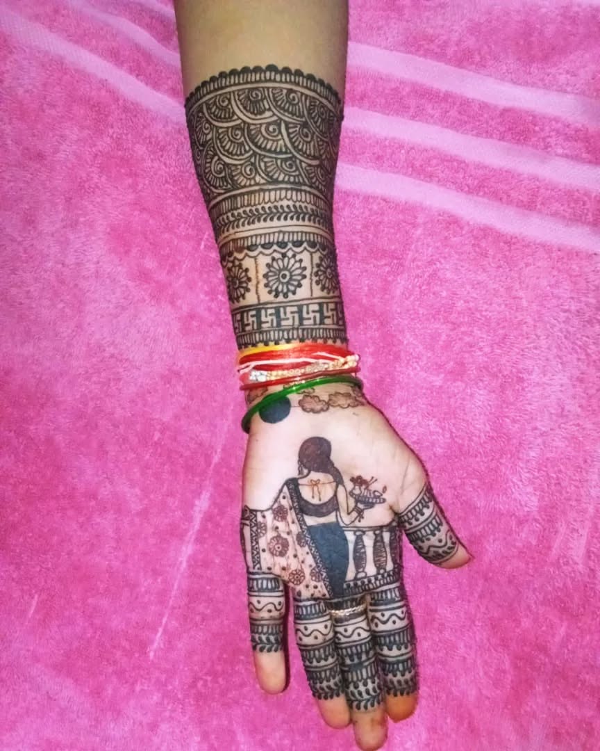Bridal Mehndi Design in Kota by Sakshi Mehndi Art